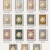 Las 15 telas del cuadro del Sagrado Corazón de Jesús en relieve: rayas, flores y vichy