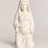 Figura de la Virgen de la dulce espera: María embarazada, de rodillas y con las manos sobre el vientre